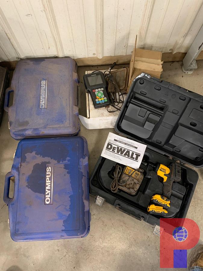 Used (4x$) OLYMPUS 38DL PLUS ULTRASONIC THICKNESS GAUGE & (1) DEWALT 12V MAX CORDLESS INSPECTION CAMERA