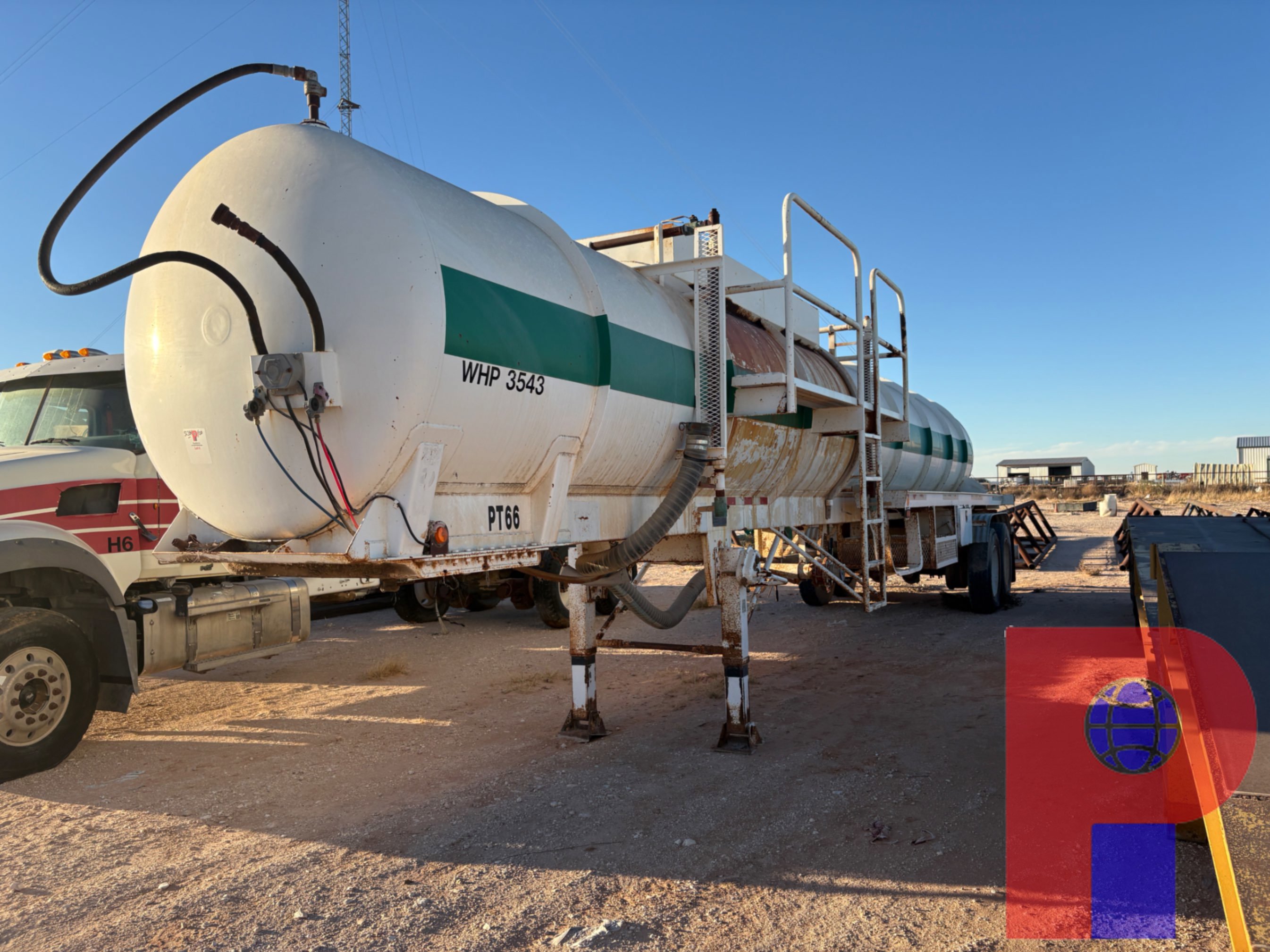 Used 2007 JACK COUNTY TANK MFG 5,460 GALLON 2-COMP. T/A FLUID TRANSPORT TRAILER