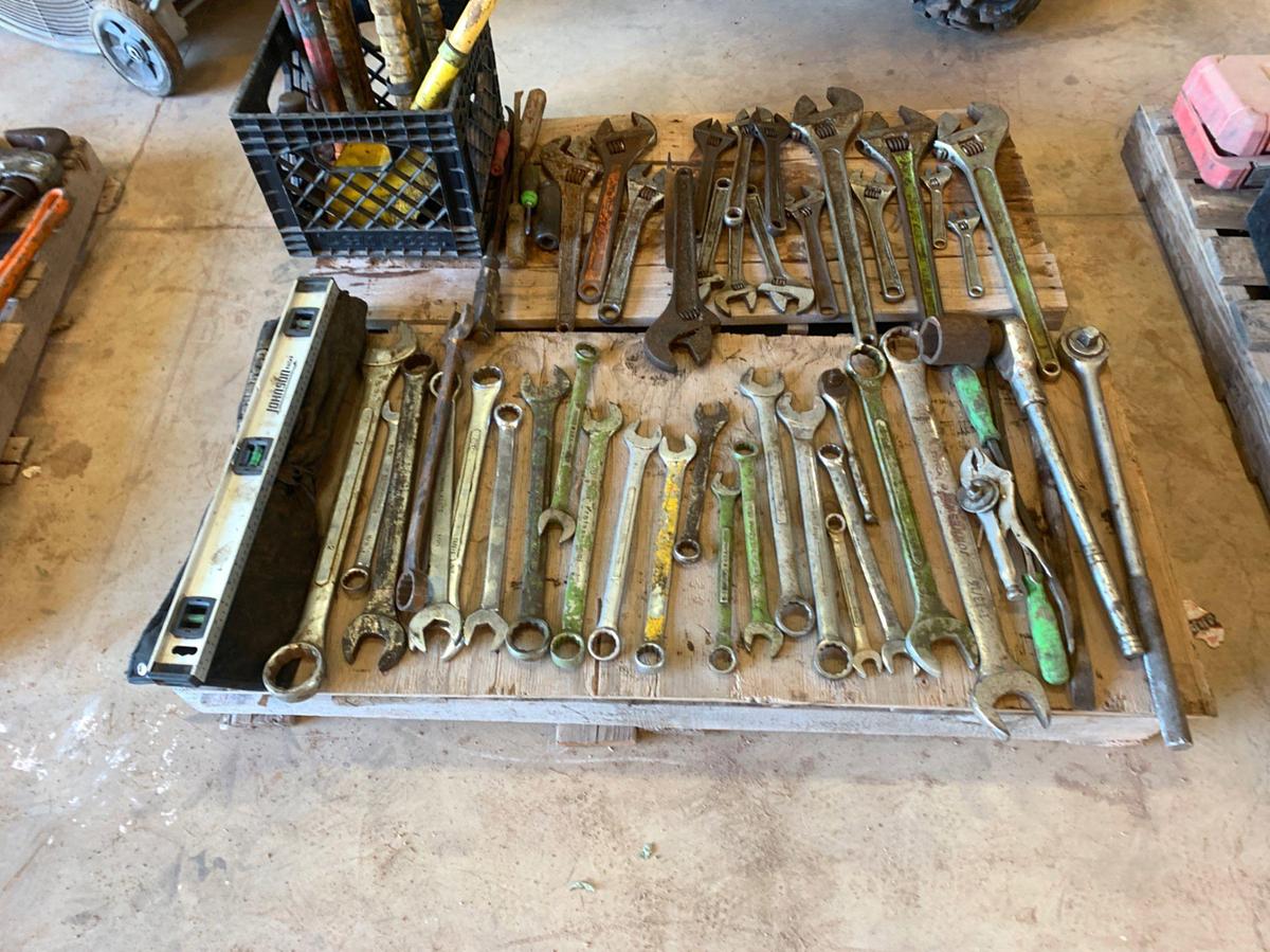 Used 2 Pallets of Wrench’s, Crescents, Hammers and Tool Boxes