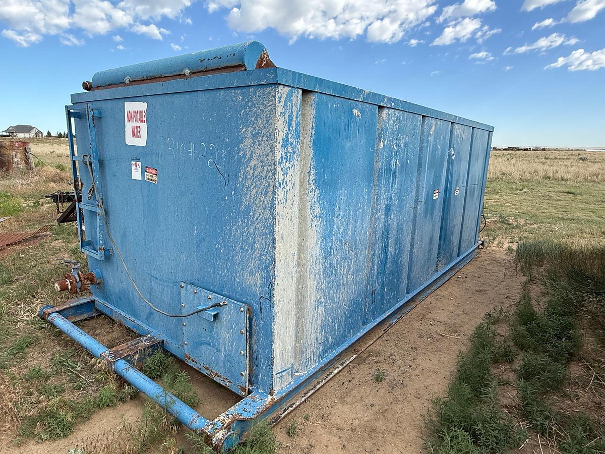 Used 16.6’L x 7.8’W x 6’H 2-COMP REVERSE PIT TANK W/ CATWALK & GAS BUSTER