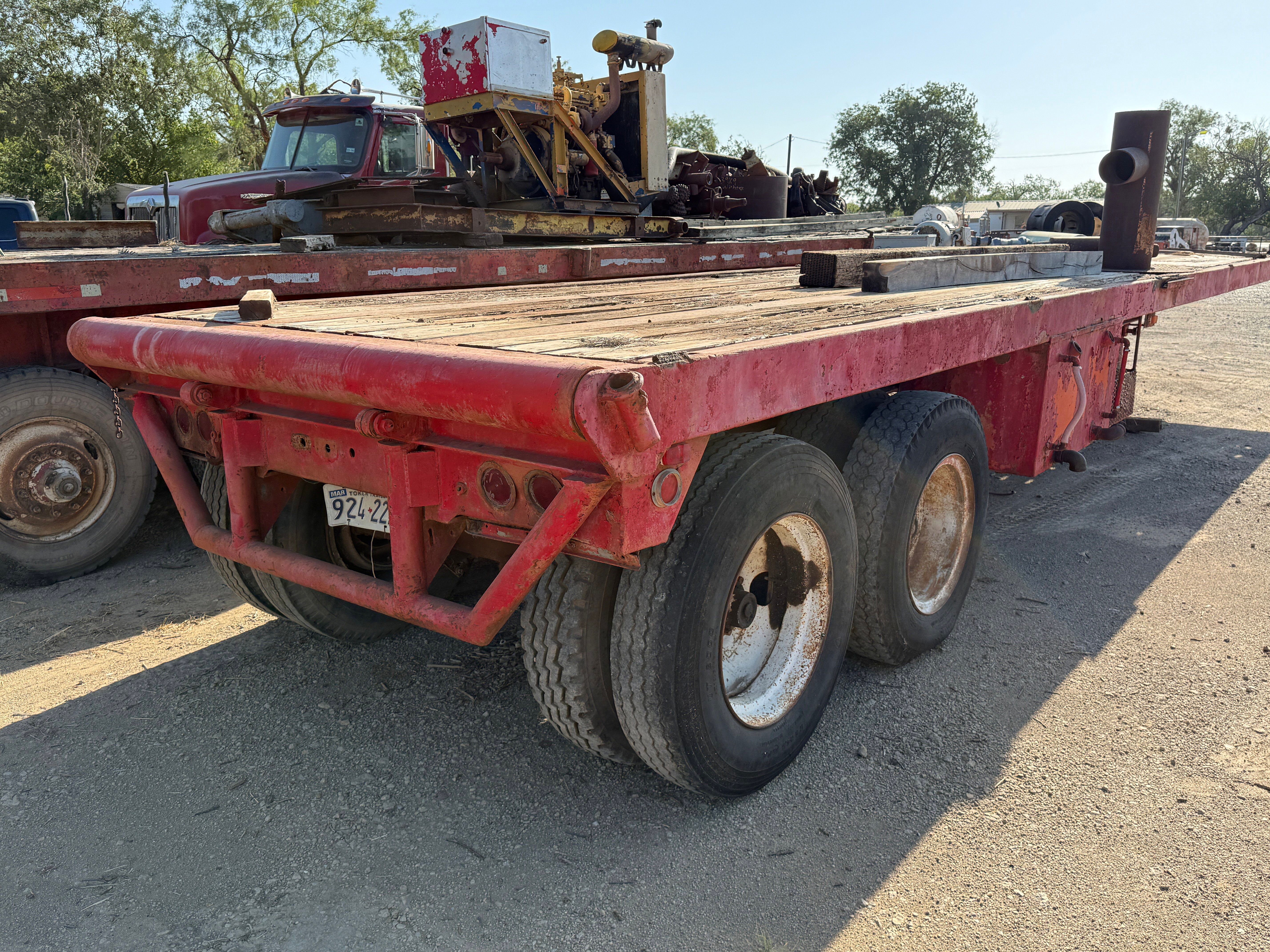 Used SHOPMADE 36’ x 96” T/A FLATBED OILFIELD FLOAT