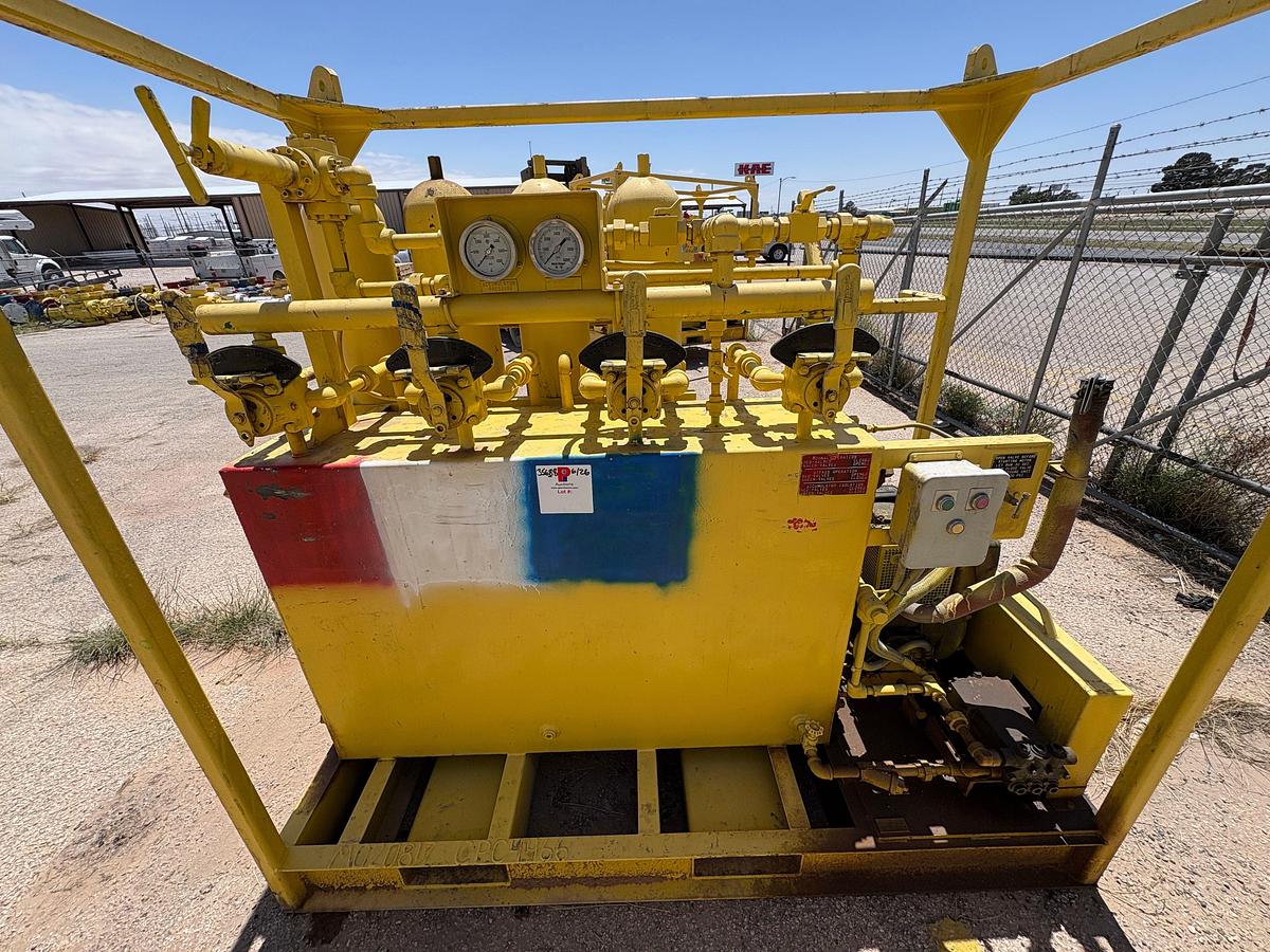 Used Meyer 4-station closing unit, skidded