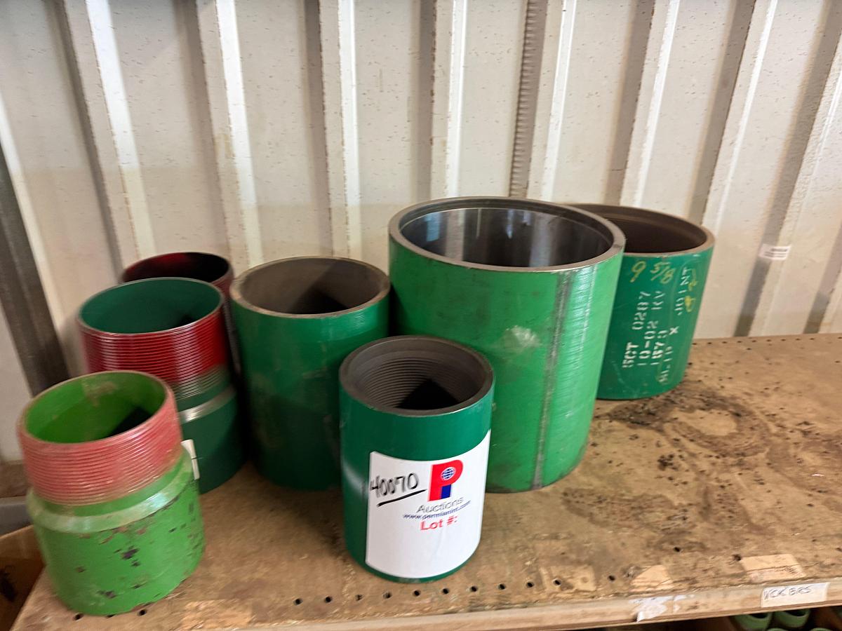 Used SECTION OF (25+) HEAVY WALL 2” THRU 9-5/8” 8RD STEEL SLIP JOINTS, (25+) FIG 100 & 200 PIPE UNIONS