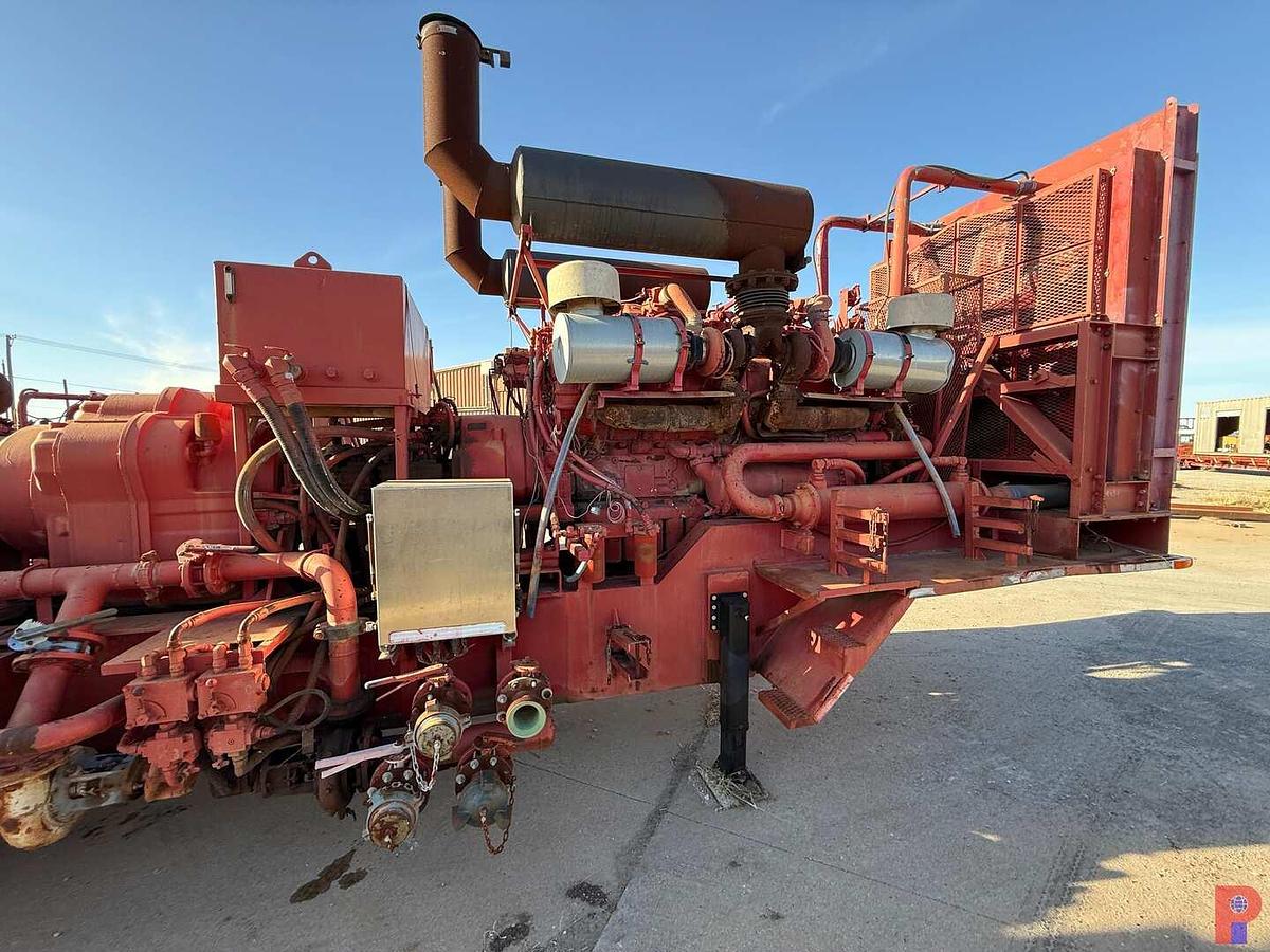 Used GEOQUIP 2,000 HP TRIPLEX FRAC PUMP P/B DETROIT 16V149TTIA ON T/A TRAILER