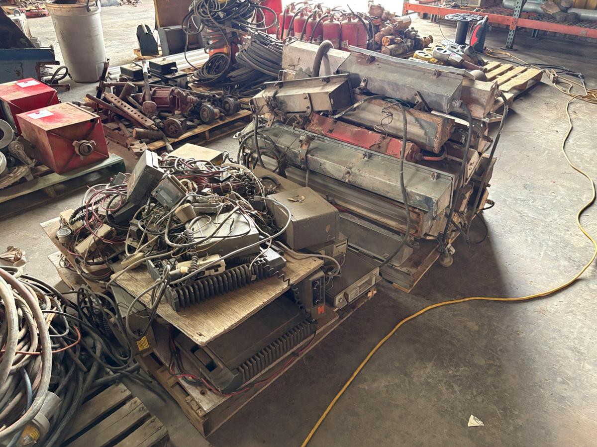 Used (5 pallets) of assorted flood lights, electrical components, wiring, etc.