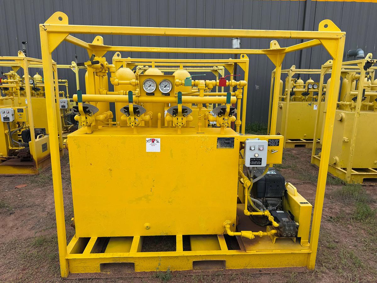 Used MEYER 3K WP DIESEL POWERED 4-STATION ACCUMULATOR CLOSING UNIT, SKIDDED