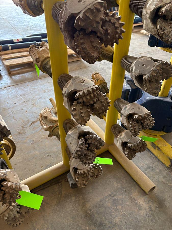 Used (7x$) tricone drill bits, 4-3/4” to 6-1/8”