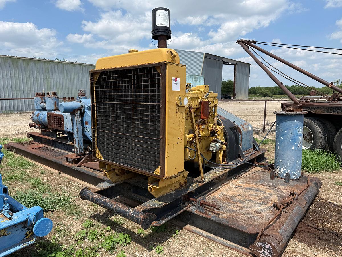 Used IDEAL C-250 DUPLEX MUD PUMP P/B CAT 3406TA, SKIDDED