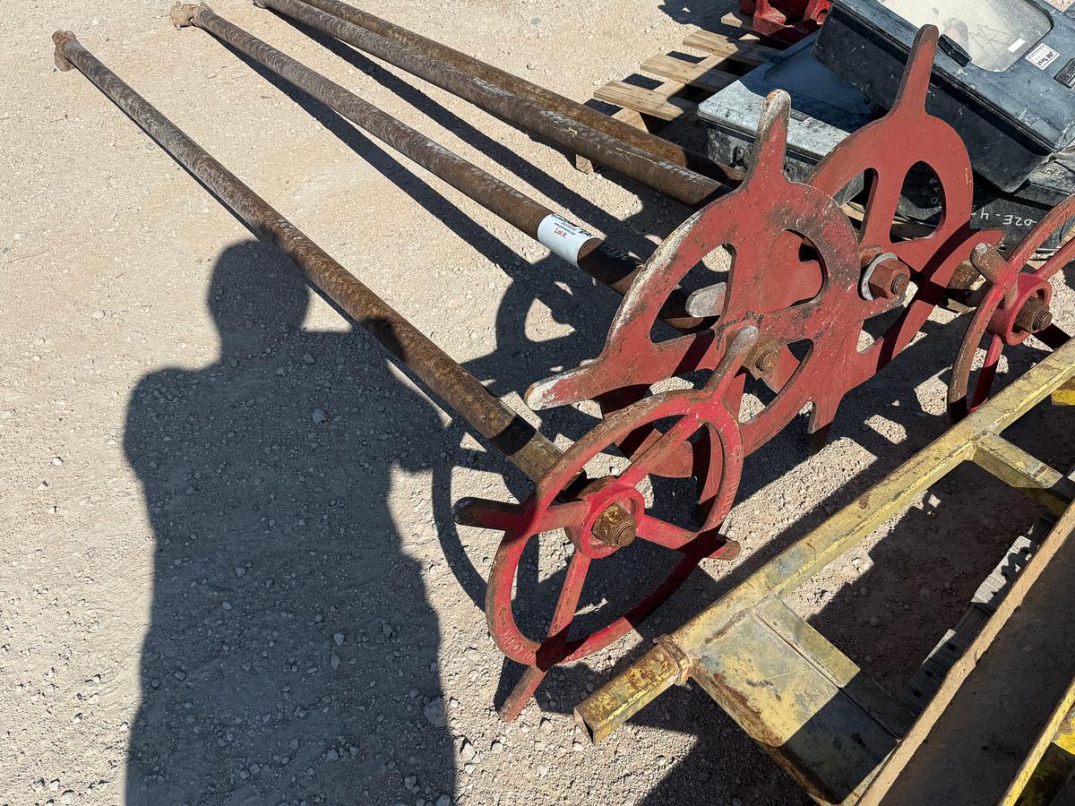 Used (4) BLOWOUT PREVENTER BOP HERO WHEELS & SHAFTS