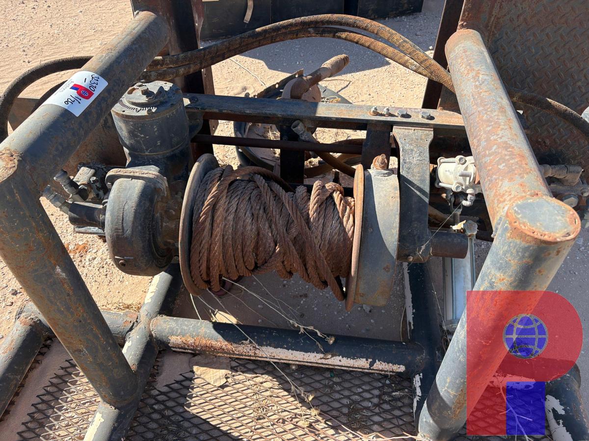 Used TULSA MECHANICAL WINCH W/ 3/4” CABLE, HEADACHE RACK, & HYDRAULIC WINCH CONTROLS