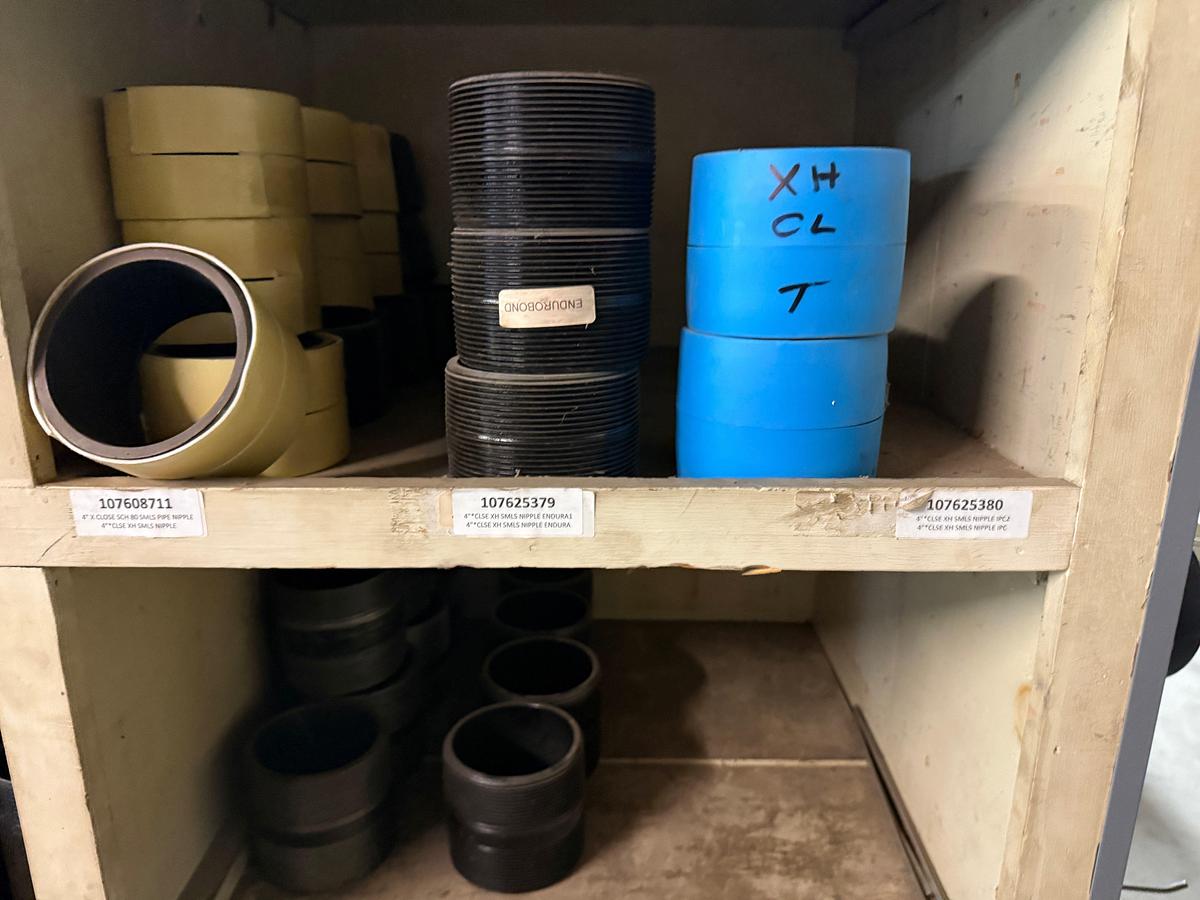 Used SECTION OF (80+) MOSTLY HEAVY WALL 2” THRU 4” PIPE NIPPLES