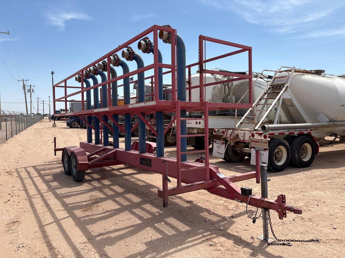 Used 2014 TLR WELDING 24’ X 7’ T/A BUMPER PULL CATWALK MANIFOLD TRAILER