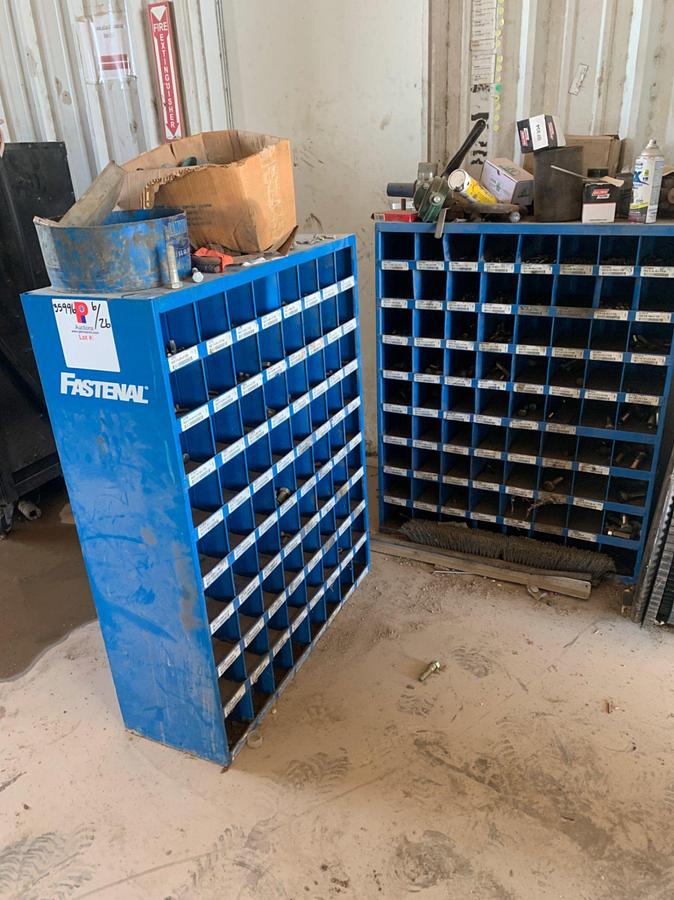Used (2) 9 x 8 Row Bolt Bins and all Contents