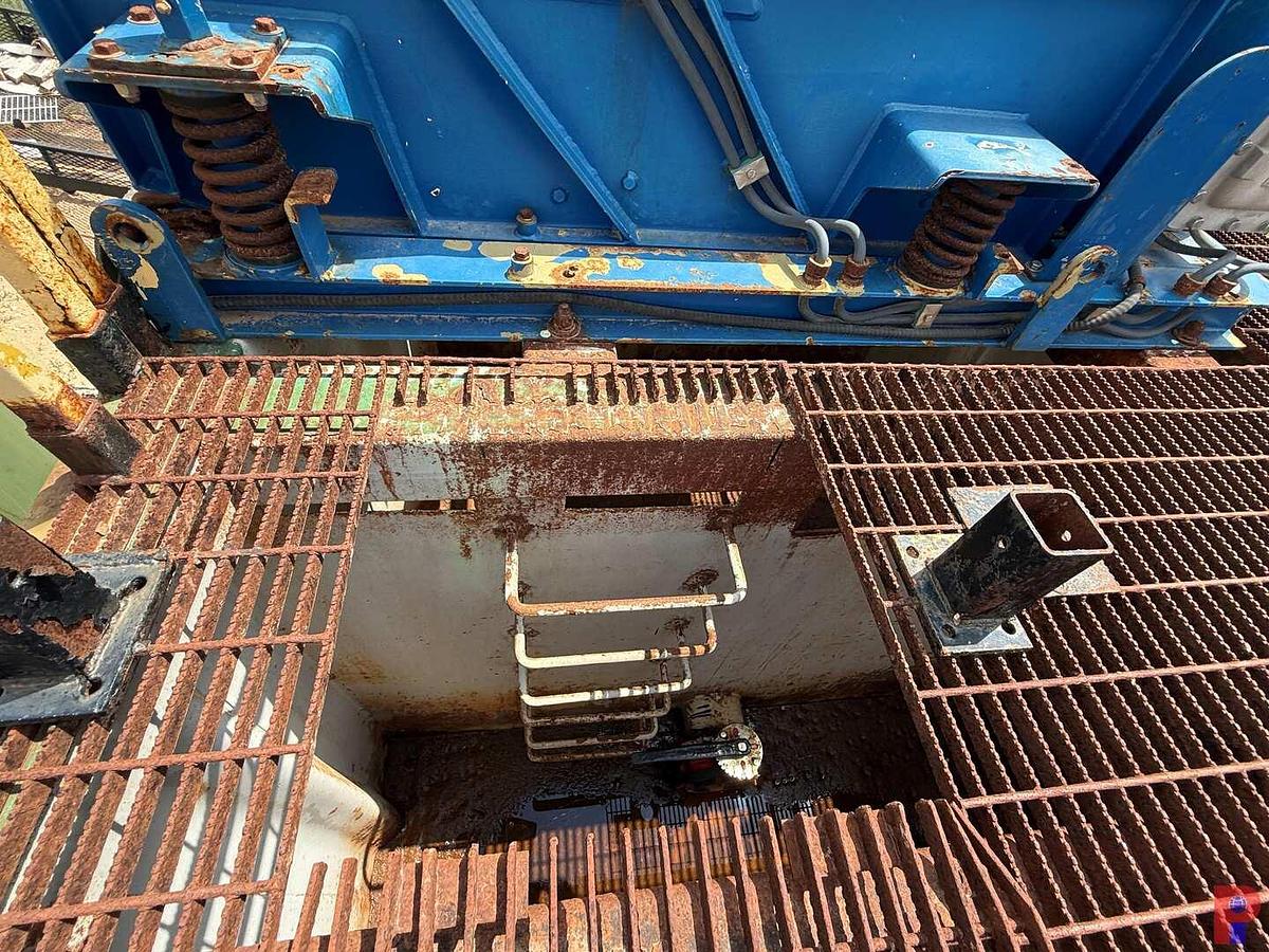 Used 30’L X 8’ W X 5.8’ 3-COMPARTMENT 180 BBL. MIXING TANK P/B (2) 75 HP ELECTRIC MOTORS