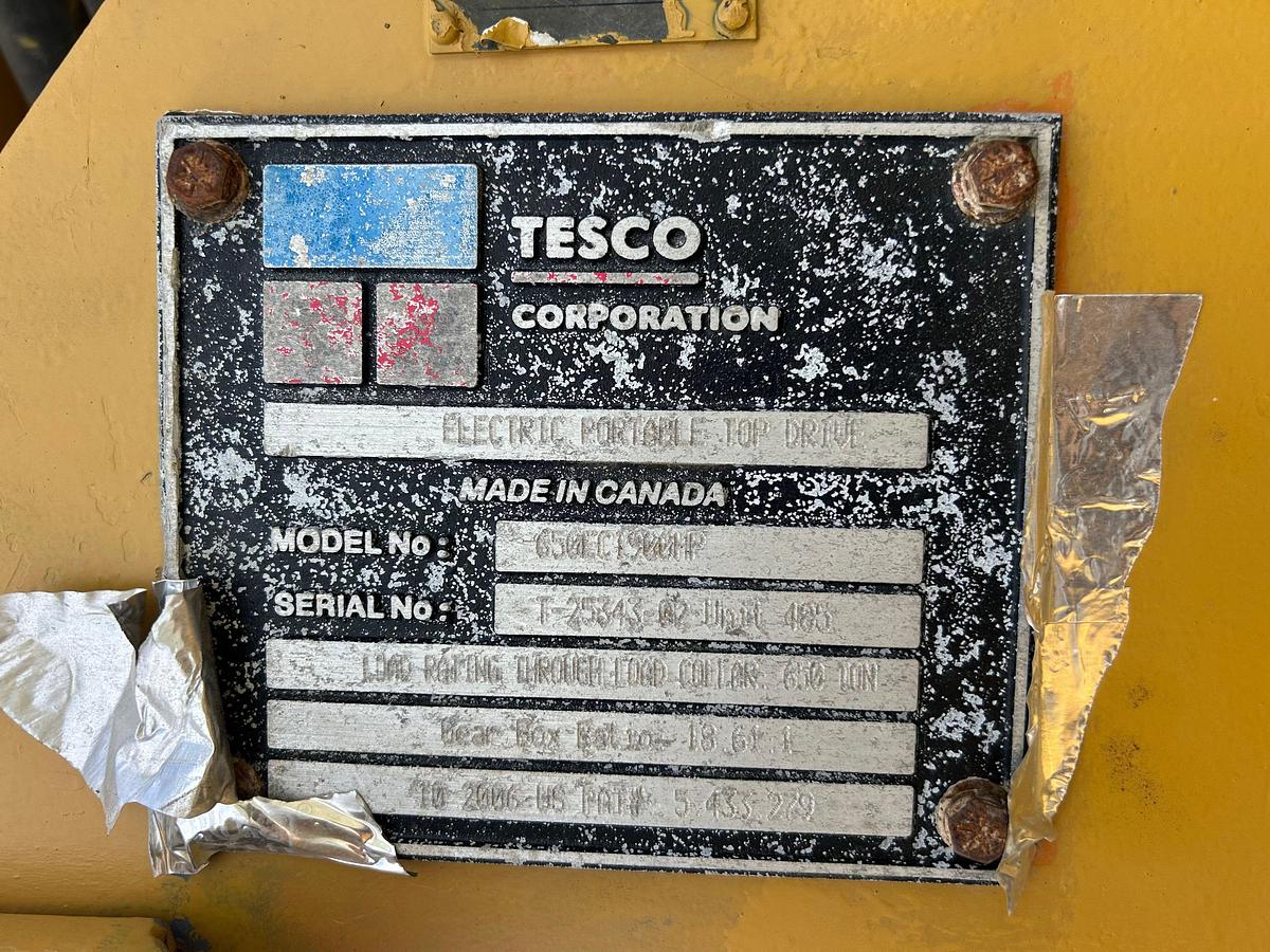 Used Complete Tesco 650hp Top Drive System