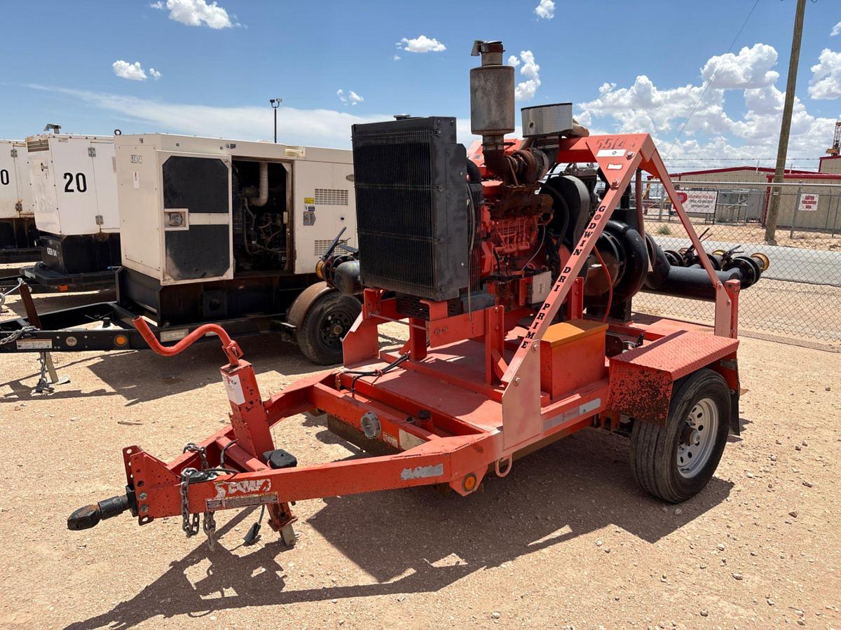 Used 2011 GODWIN PUMPS WATER TRANSFER PUMP MTD ON S/A BUMPER PULL TRAILER