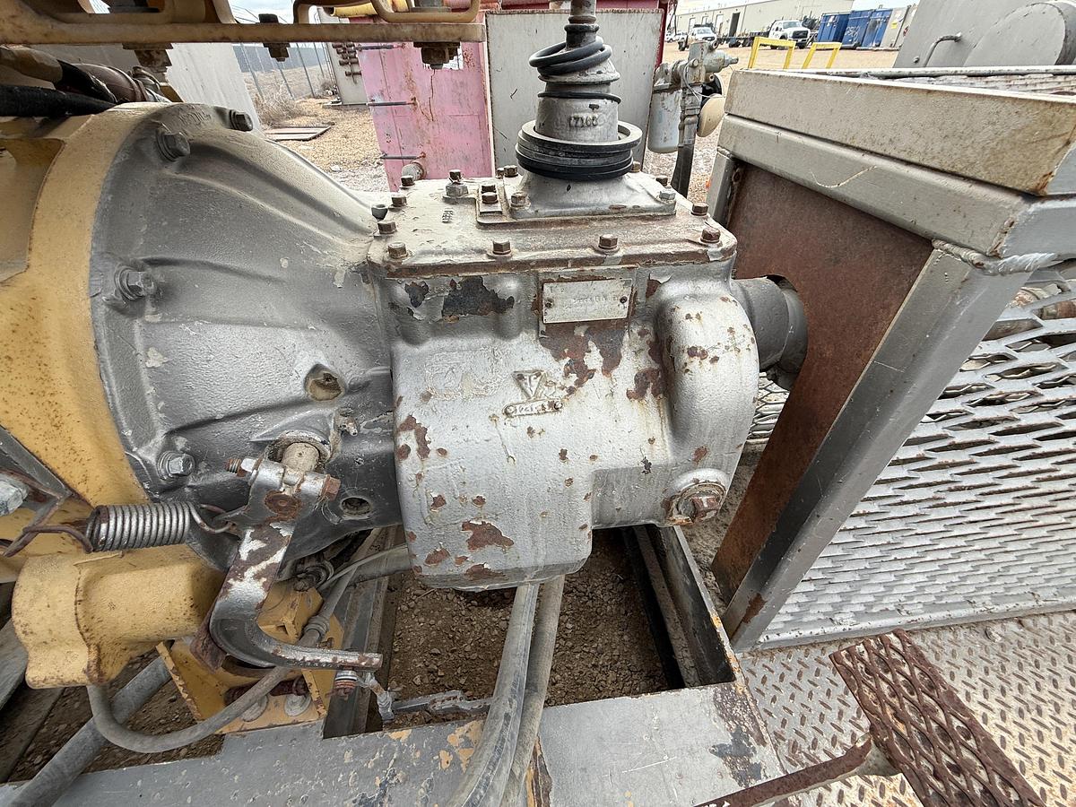 Used TULSA TT250 3K WP TRIPLEX WELL SERVICE PUMP SKIDDED P/B CATERPILLAR C9