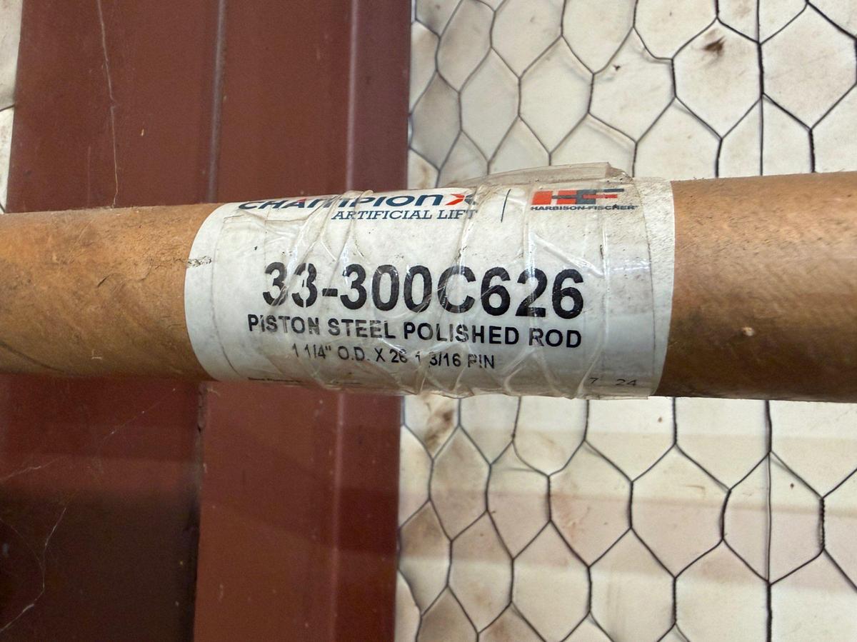 Used 1-1/4 x 26’ x 1-3/16 pin piston steel Polished Rod
