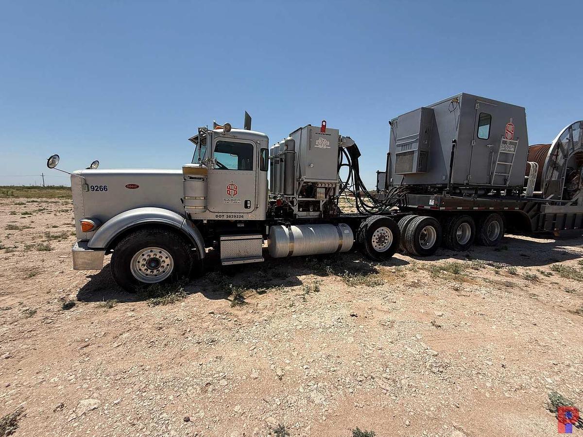 Used 2013 PETERBILT 367 QUAD AXLE COIL TUBING HAUL TRUCK