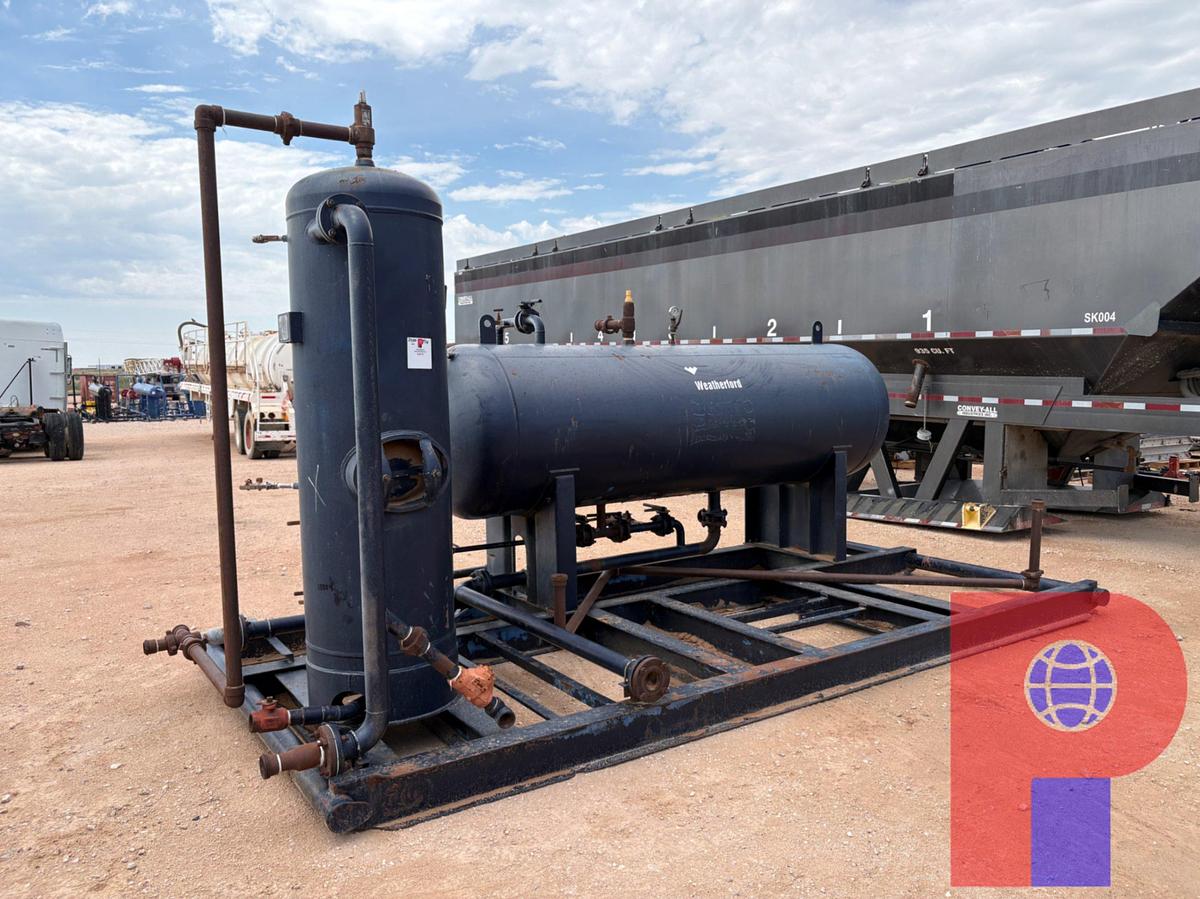 Used 12’ X 3.5’ HORIZONTAL SEPARATOR MTD ON 17’ X 8’ SKID