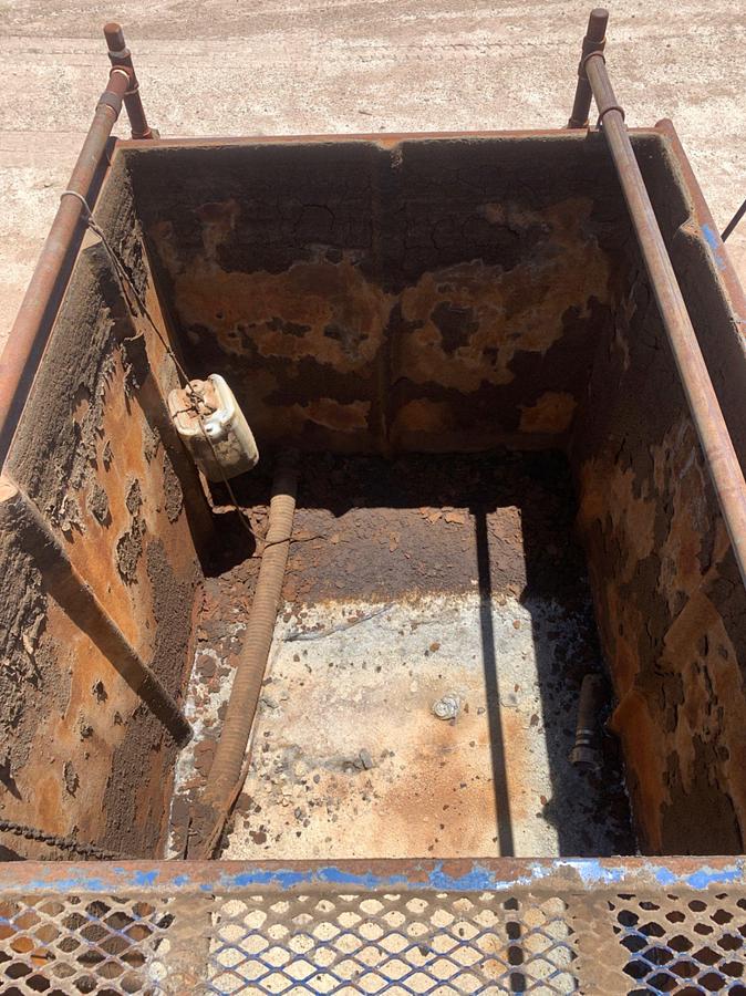 Used 21’ L x 9’ W x 8’ T 115 Bbl Open Top Skidded Tank