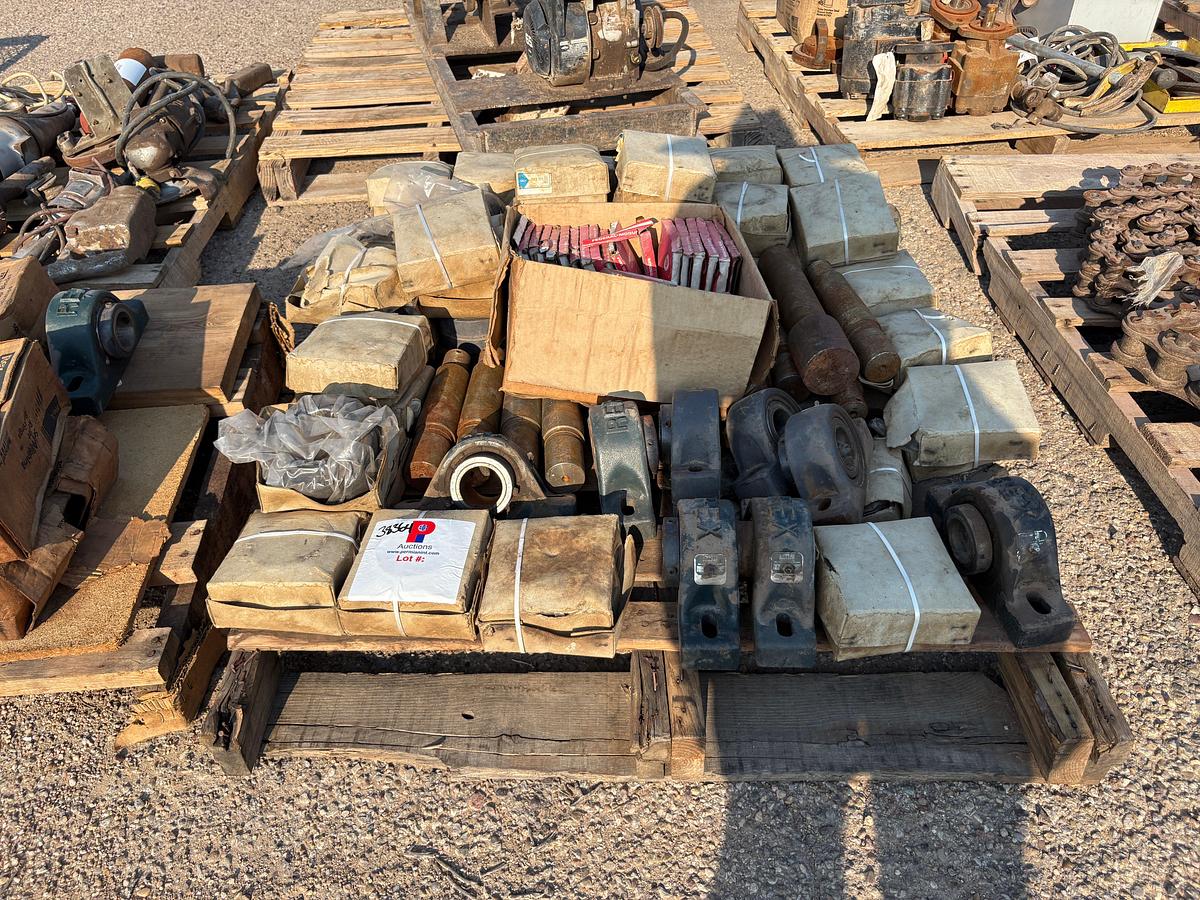 Used (2 pallets w/ (20+) unused rex pillow block bearings & (30+) skf GEZ ES bearings
