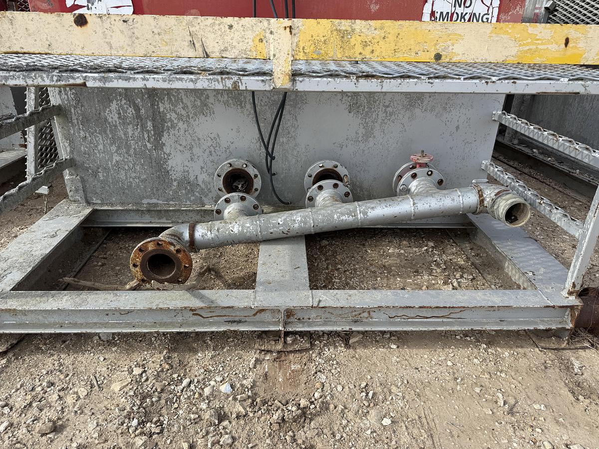 Used 15’ X 7’ X 5’ 3-COMP CEMENT MIXING TANK W/ CATWALK, PORCH,& AIR VALVES