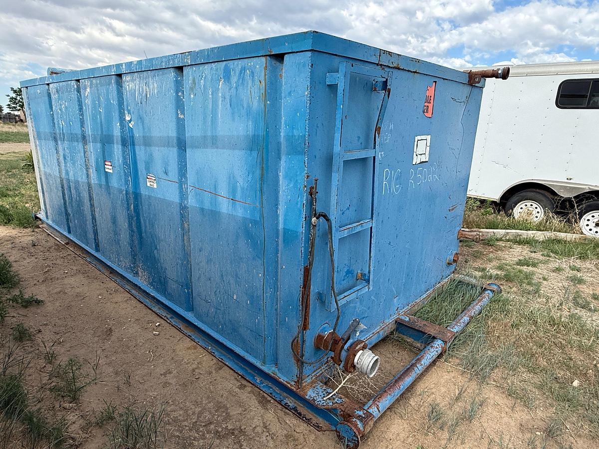 Used 16.6’L x 7.8’W x 6’H 2-COMP REVERSE PIT TANK W/ CATWALK & GAS BUSTER