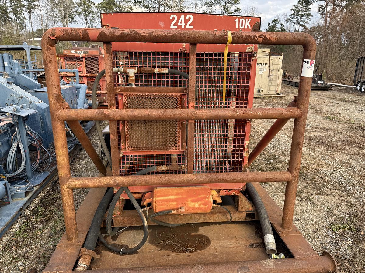 Used SERVA 10K WP TRIPLEX WELL SERVICE PUMP SKIDDED P/B DETROIT SERIES 60 (INCOMPLETE)