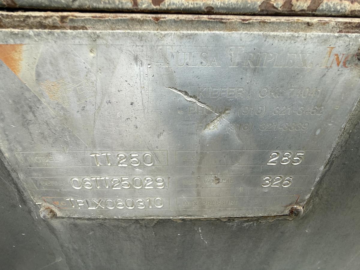 Used TULSA TT250 3K WP TRIPLEX WELL SERVICE PUMP SKIDDED P/B CATERPILLAR C9