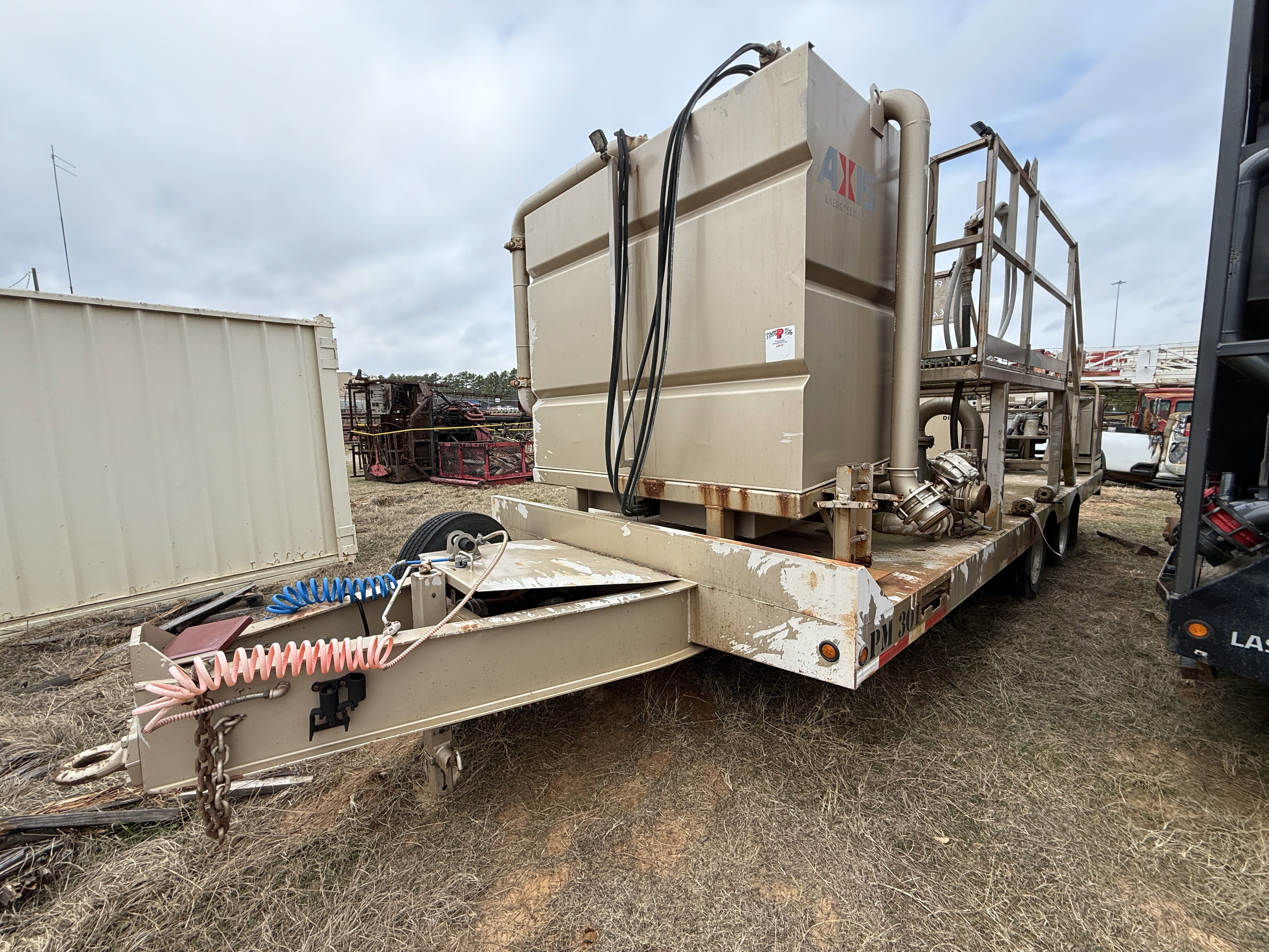 Used 22’ X 102” CEMENT MIXING UNIT MTD ON 2012 BIG TEX 25K GVW DUAL T/A PINTLE HITCH TRAILER