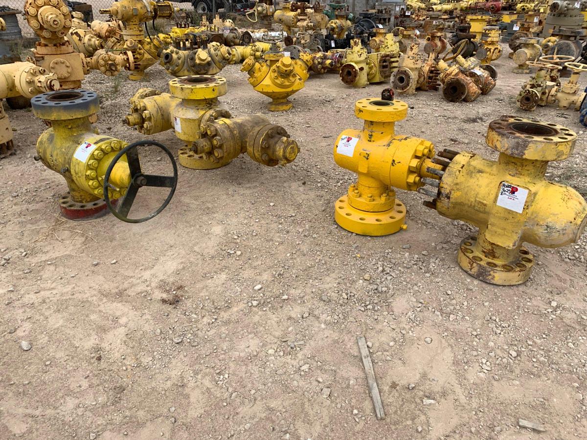 Used (1) 7-1/16 10k Fluid Cross w/ (5) 4” to 7-1/16” 10k Gate Valves