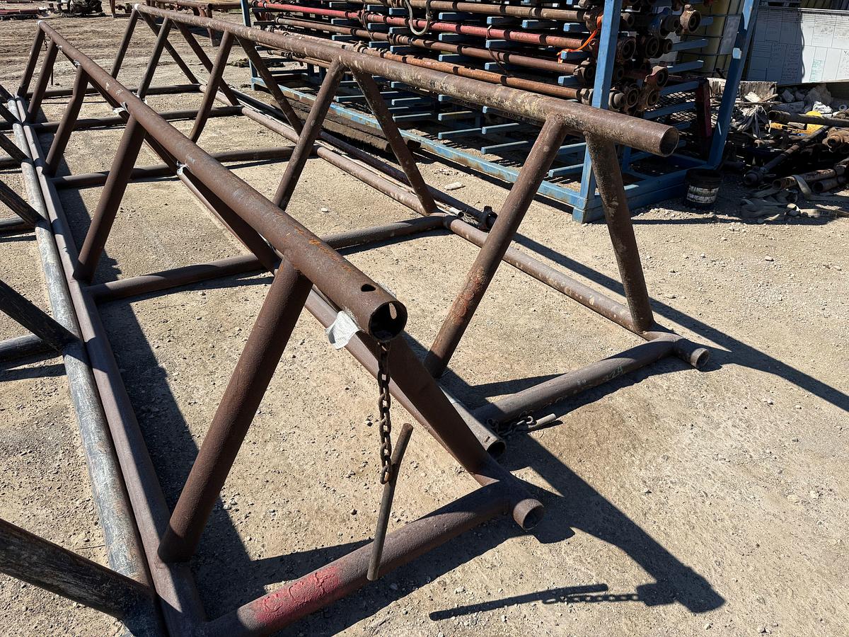 Used (2 X $) (1) 30’L X 36”H & (1) 30’L X 42”H TRIANGULAR PIPE RACKS
