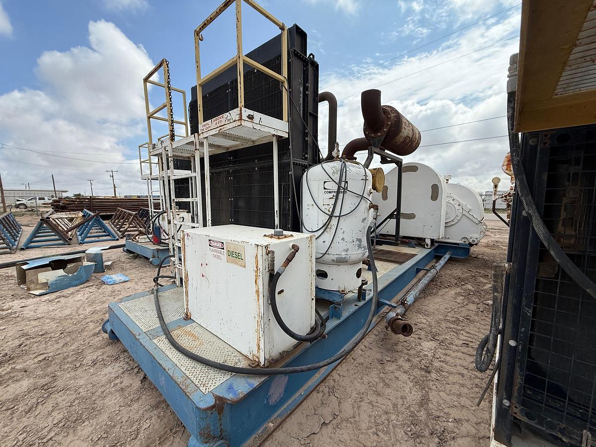 Used 2011 GARDNER DENVER PZ11 TRIPLEX DRILLING MUD PUMP P/B CATERPILLAR 3512, SKIDDED