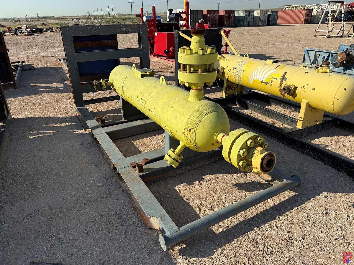 Used WADSWORTH 24” X 10’ 3" INLET & OUTLET, 5,750 PSI VERTICAL SAND SEPARATOR