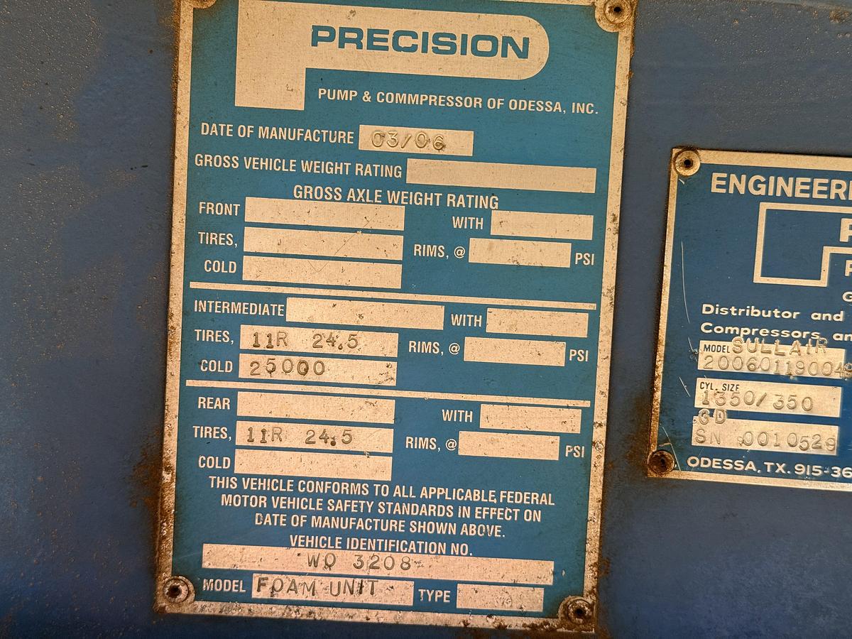 Used 2006 AIR FOAM UNIT P/B (3) CATERPILLAR ENGINES MTD ON PRECISION PUMP & COMPRESSOR T/A DROP DECK TRAILER