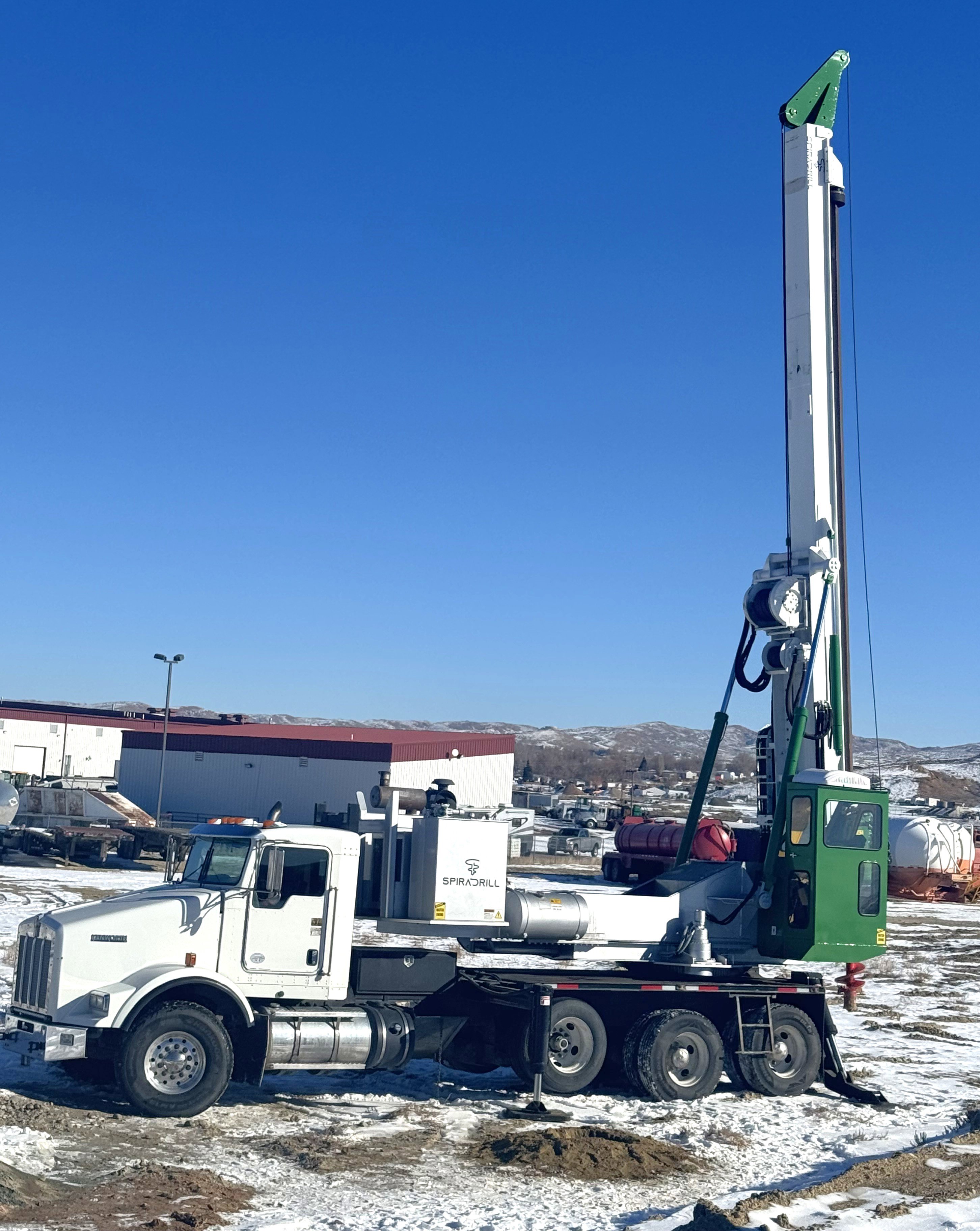 Used SPIRADRILL MHD 80 (REFURBISHED IN 2024) VERTICAL DRILL MTD. ON 2012 KENWORTH T800 TRI AXLE TRUCK