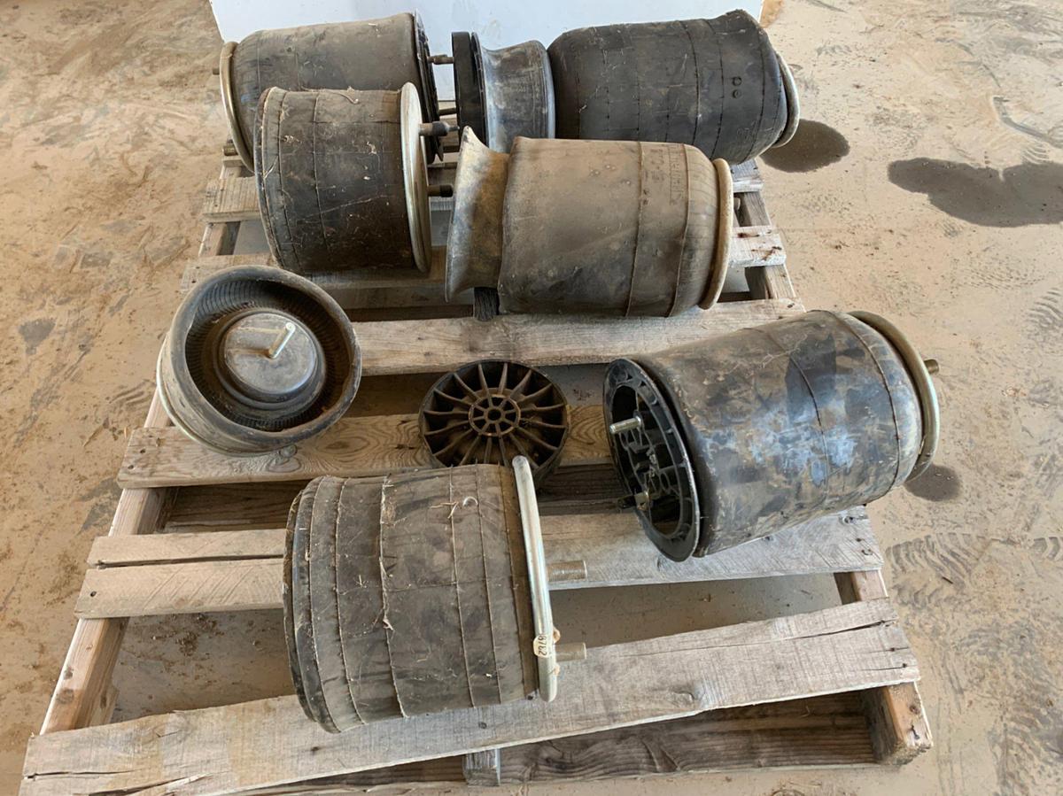 Used Pallet of Air Bags and 120 Gal Diesel Fuel Tank