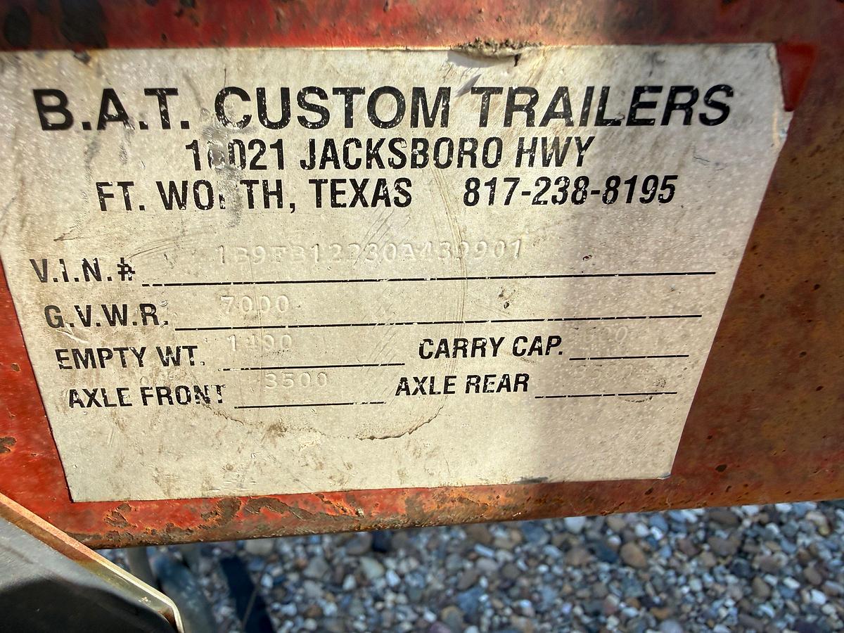 Used B.A.T. CUSTOMER TRAILERS 10’ T/A BP REEL TRAILER
