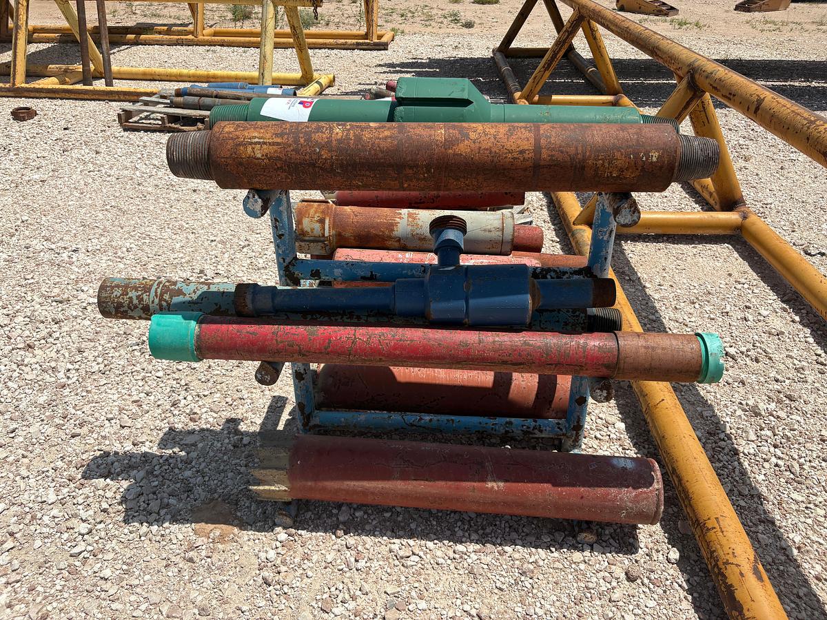 Used 3’ x 2.5’ x 40” tool rack w/ (2) wp shoes, (1) 11”OD pilot mill, assorted pup jts & x-overs