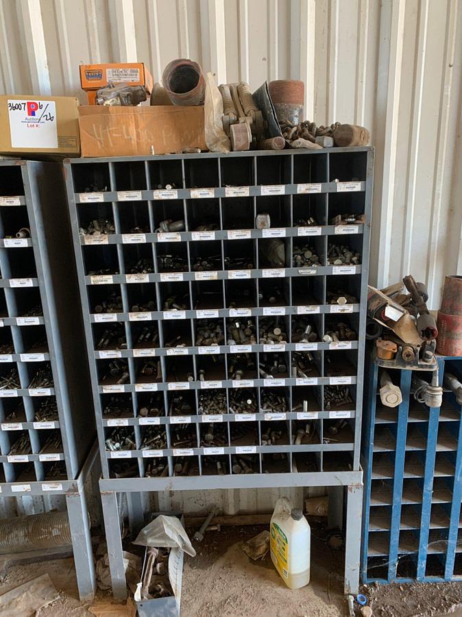 Used (2) 9 x 8 Row Bolt Bins and (1) 8 x 5 Row Bins and all it’s Contents