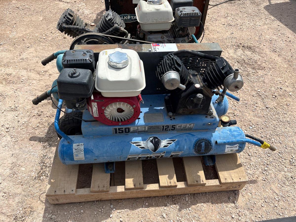 Used Eagle 12.5cfm & makita 12.5 cfm gas powered air compressors