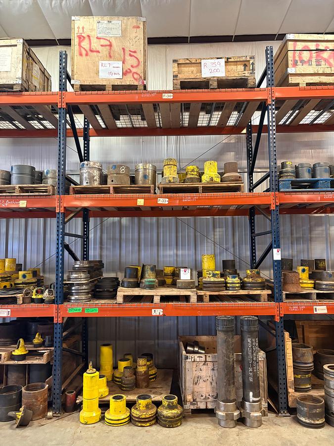 Used Contents of (4 shelves) w/ Assorted rl7, r39, f31, f32, f33 casing hangers, single & double o-ring pack offs
