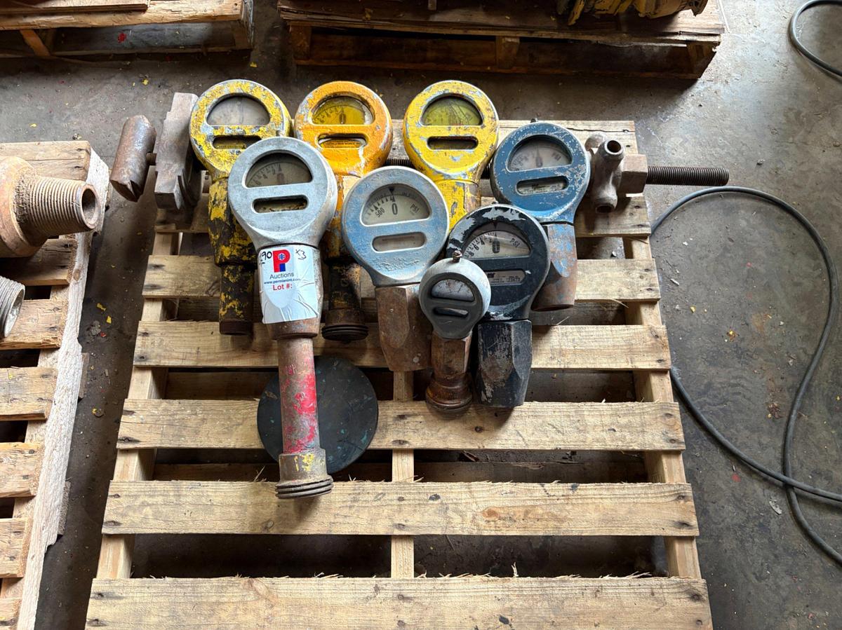 Used (3 pallets of assorted x-over subs, valve seats, & pressure gauges