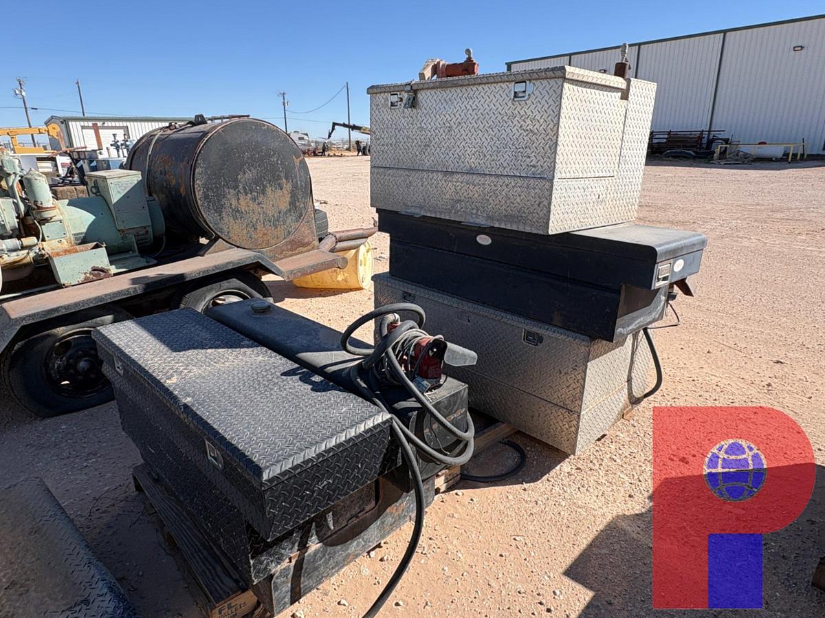 Used (8) ASSORTED TRUCK TOOLBOXES & L-SHAPED FUEL TANKS