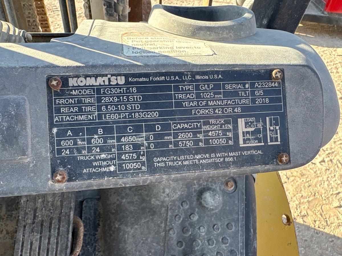 Used Komatsu FG30HT-16 6,000lb forklift
