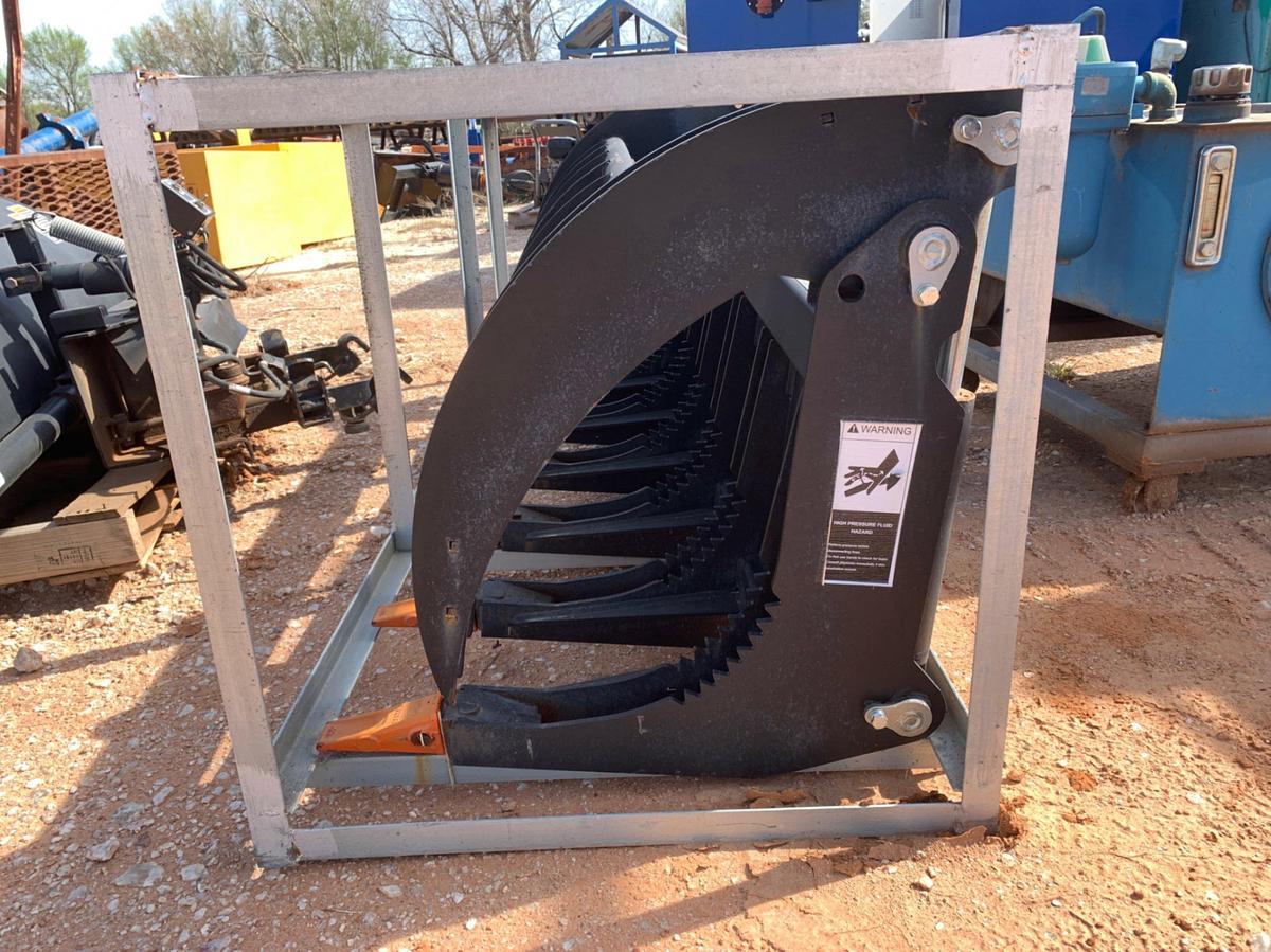 Used 78” Heavy Grass Fork Grapple for Skid Steer