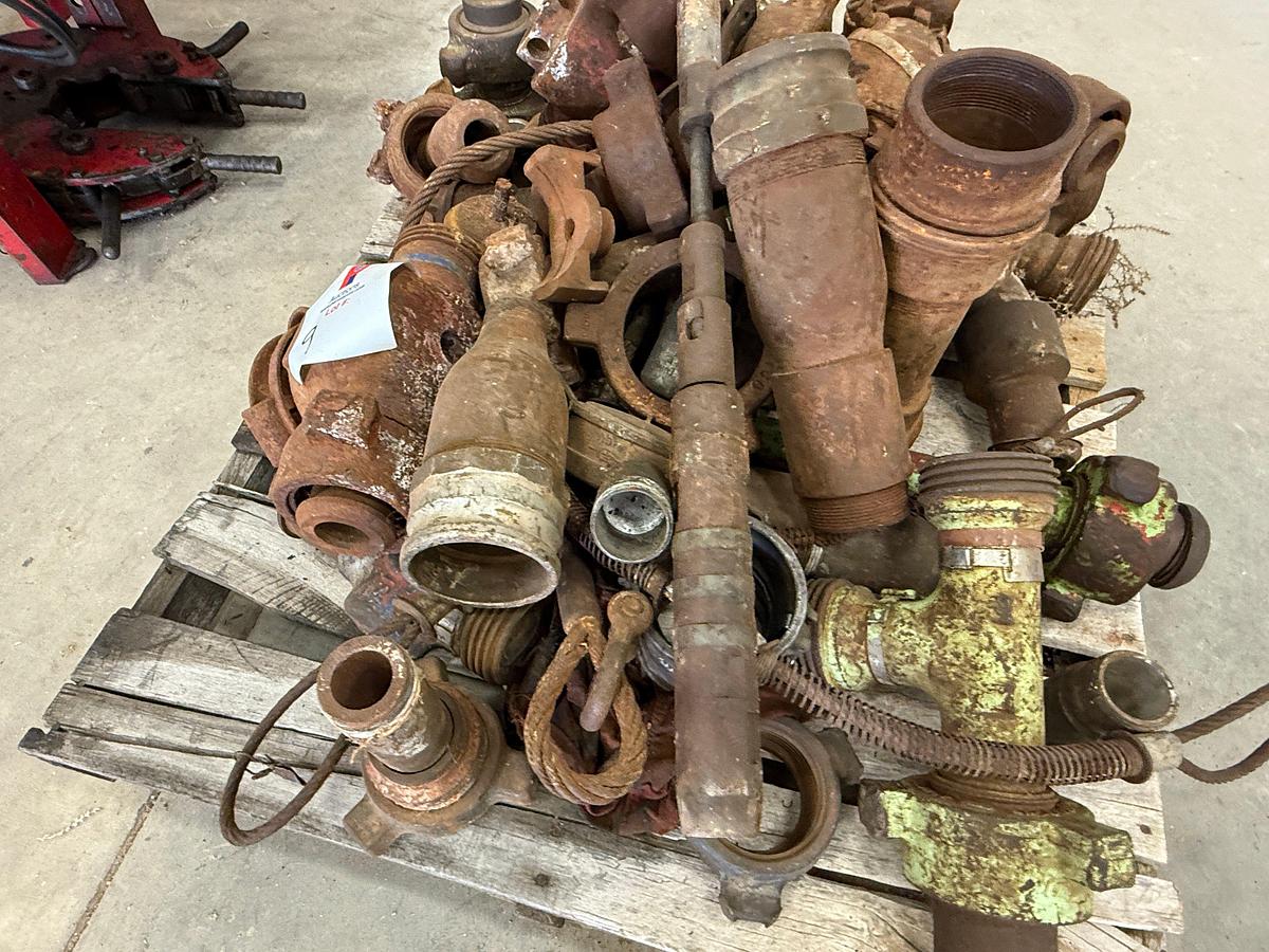 Used PALLET OF 2" FLOW IRON PLUG VALVES, TEES, & ADAPTER FITTINGS