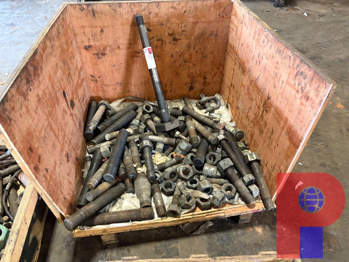 Used (4 CRATES) OF ASSORTED SIZE STUD BOLTS & NUTS, (RANGE: 1-1/2” TO 2-1/2”)