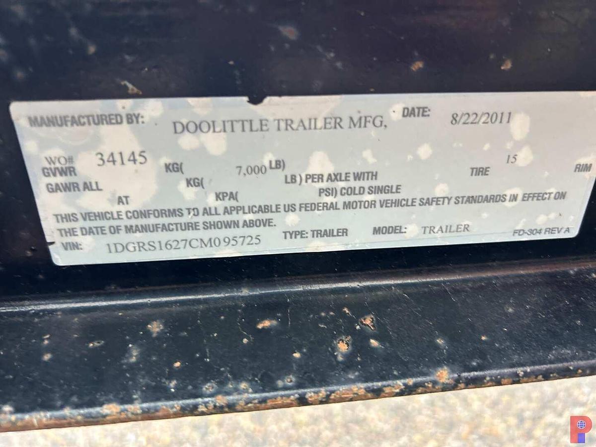 Used 2012 DOOLITTLE TRAILERS 16’ T/A BUMPER PULL TRAILER